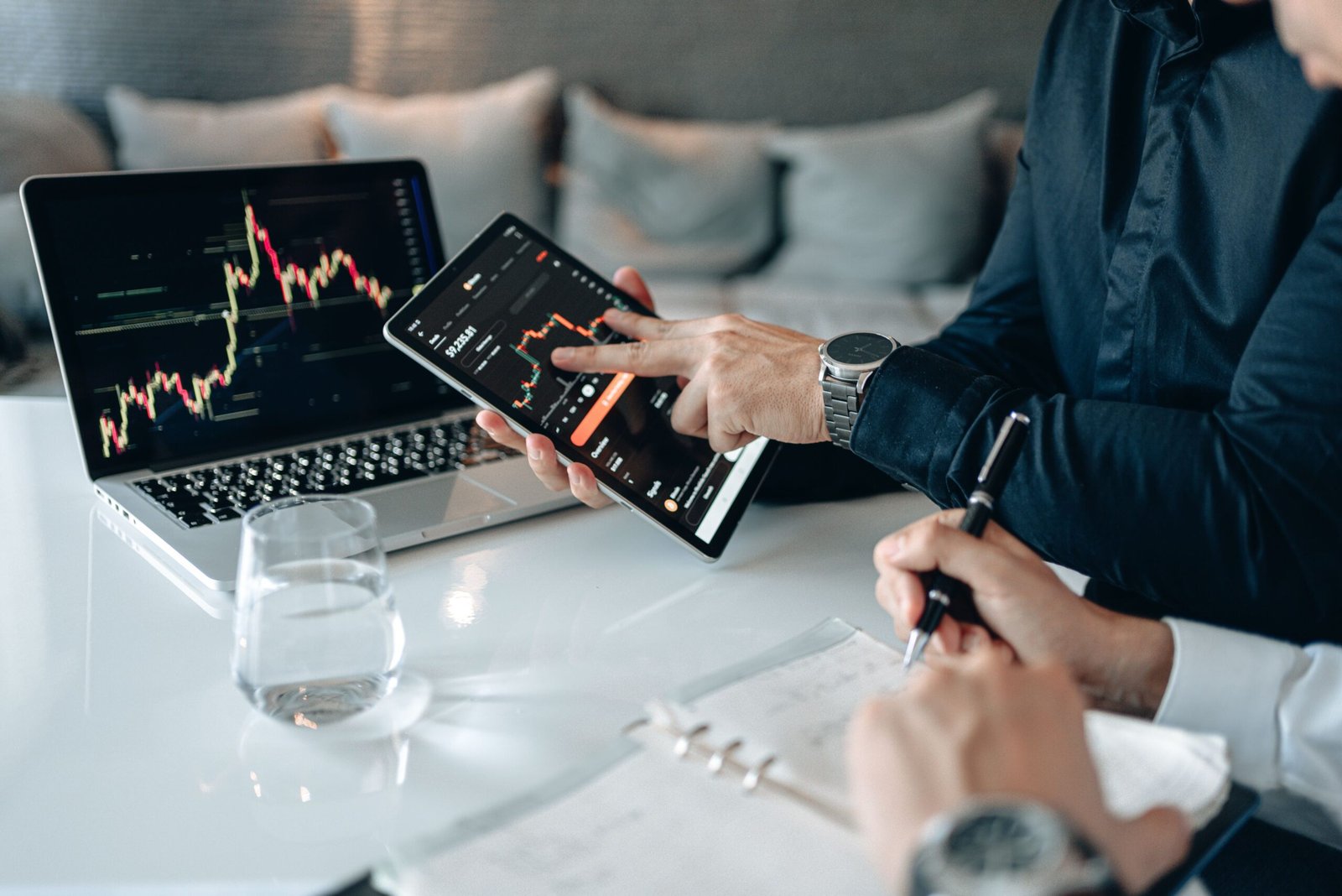 Woman researching savings questions and financial information