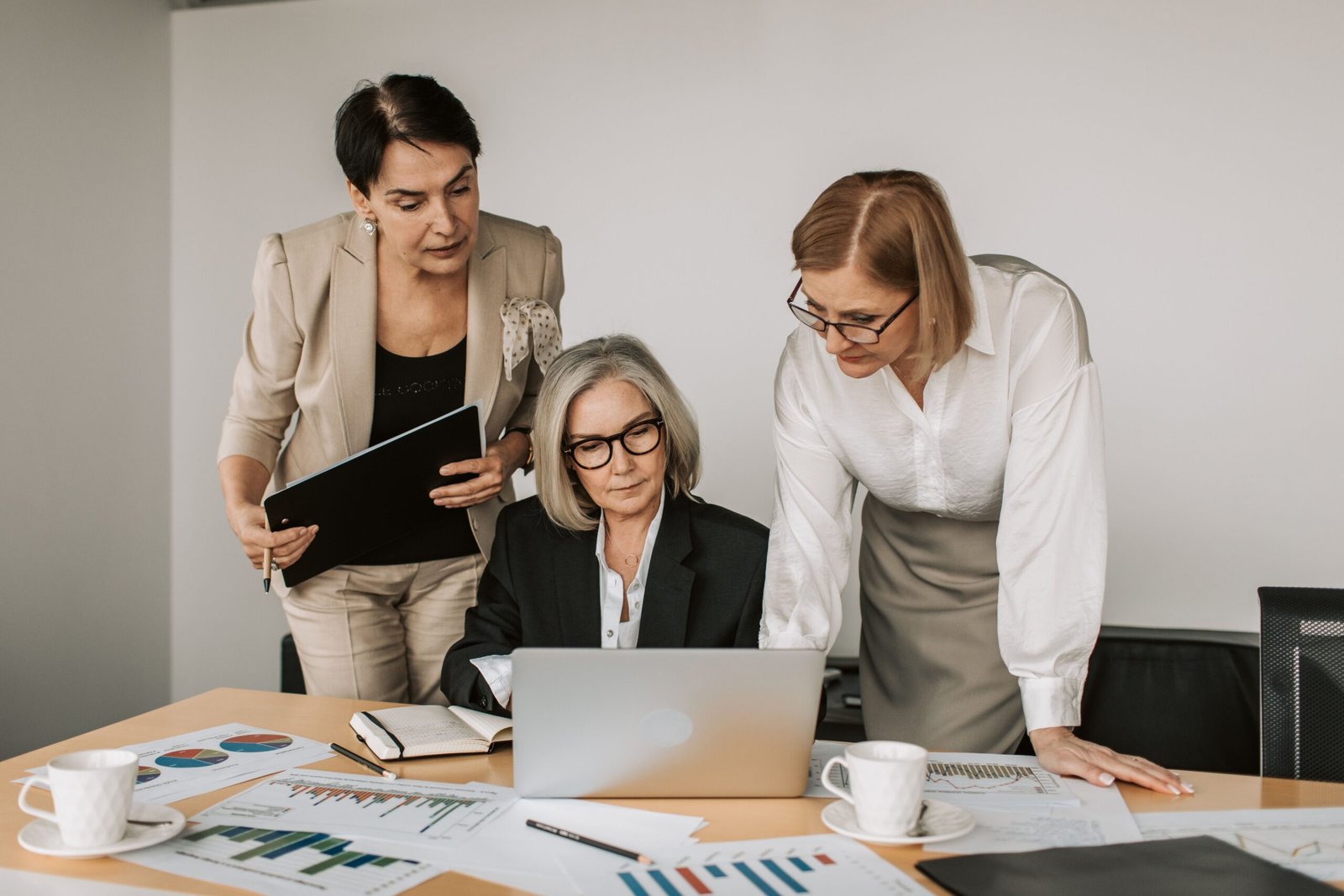 Woman checking credit information and financial records