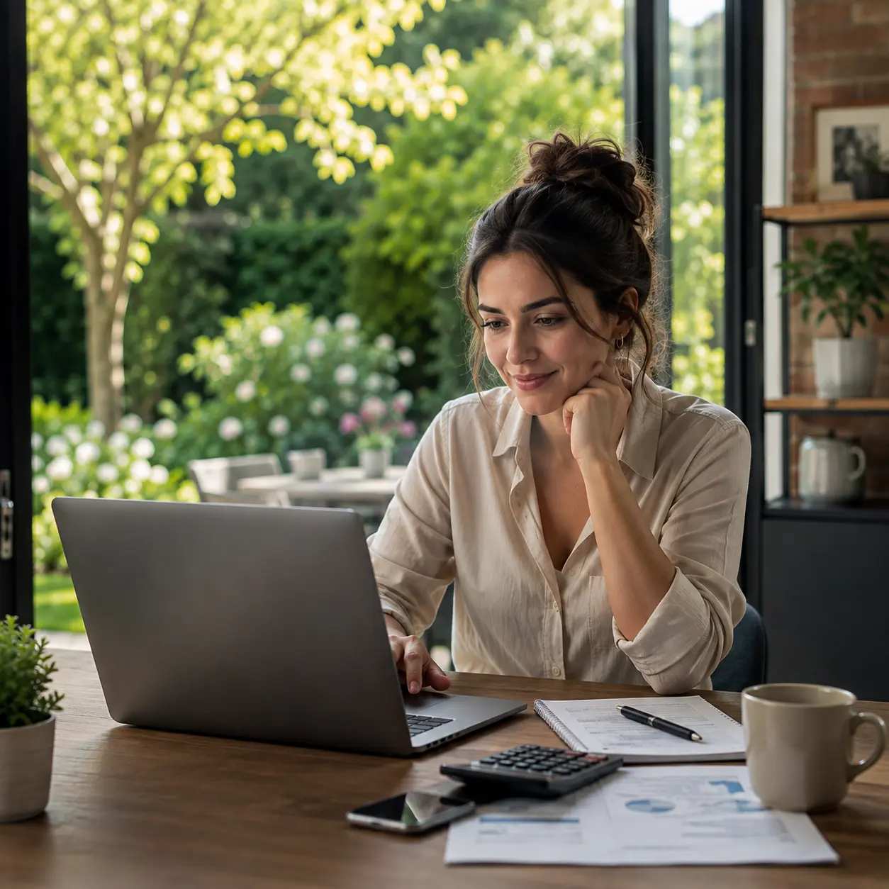 Student planning university finance and budgeting on a laptop